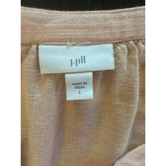 J.Jill Boho Short Sleeve Tunic Top With Embroidered Trim Size L - Picture 3 of 6